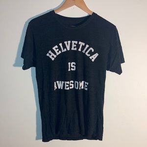 🧢👖 Vintage HELVETICA IS AWESOME Super Thin Vintage Tee Size Medium ⚾️⚙️
